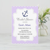 Nautical Anchor Bridal Dusche Einladung (Stehend Vorderseite)
