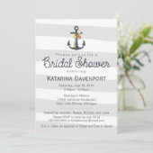 Nautical Anchor Bridal Dusche Einladung (Stehend Vorderseite)