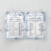  Nautical Anchor Bridal Shower, Activities 4 Games Einladung (Innenseite)