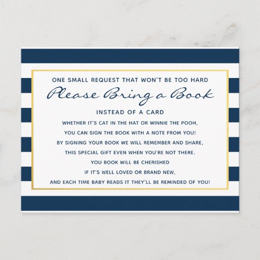 Nautical Anchor bringen eine Babydusche mit Bücher Einladungspostkarte (Vorderseite)