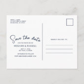 Nautical Anchor Budget Beach Hochzeit Save the Dat Ankündigungspostkarte (Rückseite)