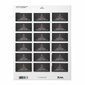 Nautical Anchor Chalkboard mit hellen Chevronen Adressaufkleber (Vorne)