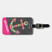 Nautical Anchor Chalkboard mit hellen Chevronen Gepäckanhänger (Vorderseite horizontal)