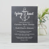 Nautical Anchor Chalkboard Rustikale Hochzeit Einladung (Stehend Vorderseite)