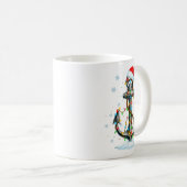 Nautical Anchor Christmas Lights Boating Sailor Kaffeetasse (VorderseiteRechts)