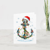 Nautical Anchor Christmas Lights Boating Sailor Karte (Vorderseite)