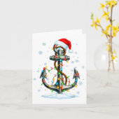 Nautical Anchor Christmas Lights Boating Sailor Karte (Gelbe Blume)