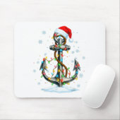 Nautical Anchor Christmas Lights Boating Sailor Mousepad (Mit Mouse)