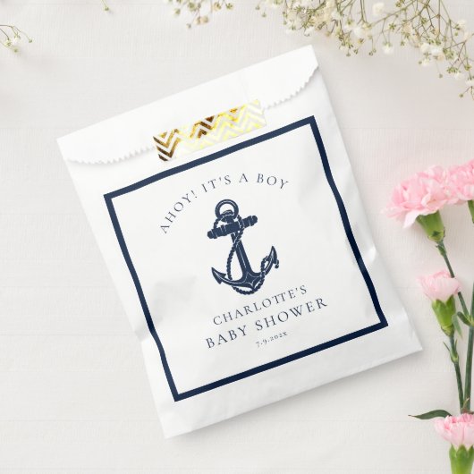 Nautical Anchor Coastal Boy Baby Dusche Geschenktütchen (Versiegelt)