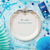 Nautical Anchor Compass Birthday Pappteller (Party)