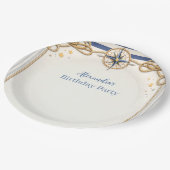 Nautical Anchor Compass Birthday Pappteller (Schrägansicht)
