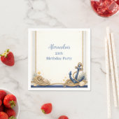 Nautical Anchor Compass Birthday Serviette (Beispiel)