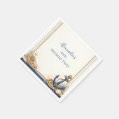Nautical Anchor Compass Birthday Serviette (Ecke)