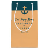 Nautical Anchor - Coral Blue - Beach Wedding Kleine Geschenktüte (Vorderseite)