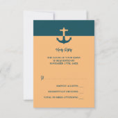 Nautical Anchor - Coral Blue - Beach Wedding RSVP Karte (Vorderseite)