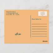 Nautical Anchor - Coral Blue - Hochzeit Vielen Dan Postkarte (Rückseite)