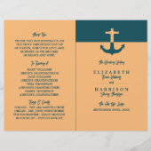 Nautical Anchor - Coral Blue - Hochzeitsprogramm (Vorderseite)