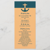 Nautical Anchor - Coral Blue - Hochzeitsprogramm Programm (Vorderseite)