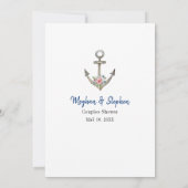 Nautical Anchor Couple's Shower Trivia Spiele Einladung (Rückseite)