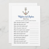 Nautical Anchor Couple's Shower Trivia Spiele Einladung (Vorne/Hinten)