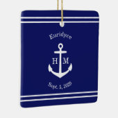 Nautical Anchor Custom (blau) Keramikornament (Rechts)