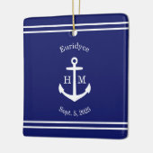 Nautical Anchor Custom (blau) Keramikornament (Links)