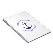 Nautical anchor Custom Boat name Welcome Aboard Notizblock (Rechte Seite)