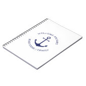 Nautical anchor Custom Boat name Welcome Aboard Notizblock (Linke Seite)