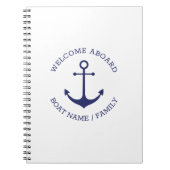 Nautical anchor Custom Boat name Welcome Aboard Notizblock (Vorderseite)