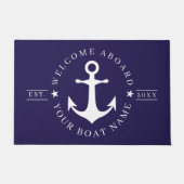 Nautical Anchor Custom Boat Name Welcome Doormat Fußmatte (Vorderseite)