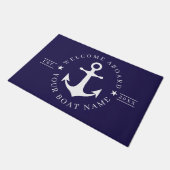 Nautical Anchor Custom Boat Name Welcome Doormat Fußmatte (Schrägansicht)