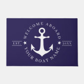 Nautical Anchor Custom Boat Name Welcome Doormat Fußmatte (Vorderseite)