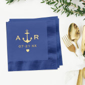 Nautical Anchor Custom Wedding Initials Servietten Mit Folie