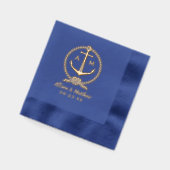 Nautical Anchor Custom Wedding Monogram Servietten Mit Folie (Links)