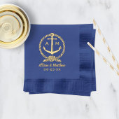 Nautical Anchor Custom Wedding Monogram Servietten Mit Folie