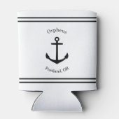 Nautical Anchor Custom (weiß & schwarz) Dosenkühler (Rückseite)