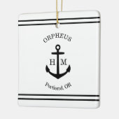 Nautical Anchor Custom (weiß & schwarz) Keramikornament (Links)