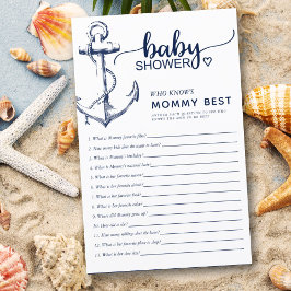 Nautical Anchor, der die Mama Best Baby Shower ken