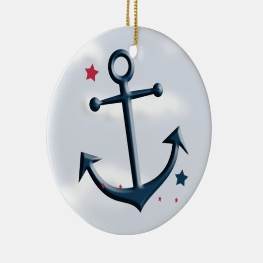 Nautical Anchor Design Cute Ornament (Rechts)
