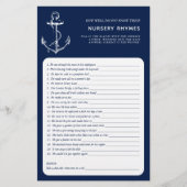 Nautical Anchor Double Side Navy Baby Showspiele (Vorderseite)