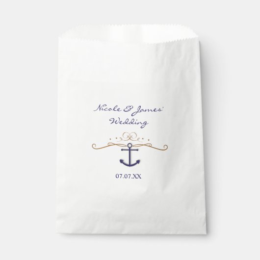 Nautical Anchor Elegantes klassisches Gastgeschenk Geschenktütchen (Vorderseite)
