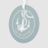 Nautical Anchor Erster Verheirateter Weihnachtssch Ornament (Vorderseite)