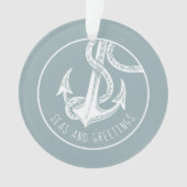 Nautical Anchor Erster Verheirateter Weihnachtssch Ornament (Vorderseite)