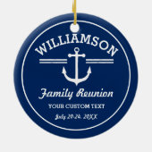 Nautical Anchor Family Reunion Trip Cruise Beach Keramikornament (Hinten)