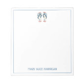 Nautical Anchor Flip Flops Personalized Notizblock (Vorderseite)