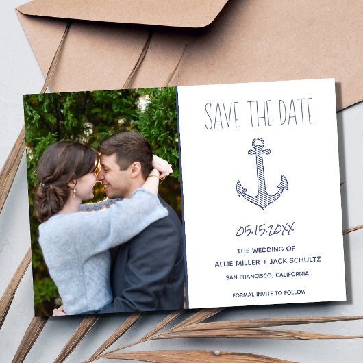 Nautical Anchor Foto Beach Hochzeit Save The Date