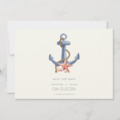 Nautical Anchor Foto Coastal Beach Hochzeit Save The Date (Vorderseite)