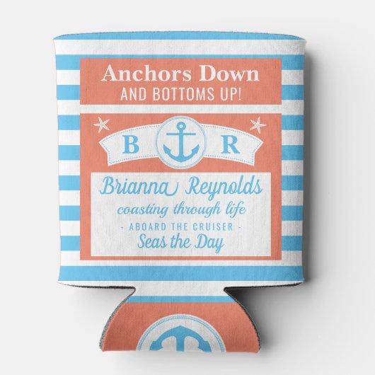 Nautical Anchor Funny | Benutzerdefinierter Schiff Dosenkühler (Rückseite)