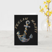 Nautical Anchor Funny Boating Sailing Feelin Nauti Karte (Gelbe Blume)