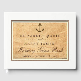 Nautical Anchor Gerahmte Vintage Paper Wedding Gästebuch